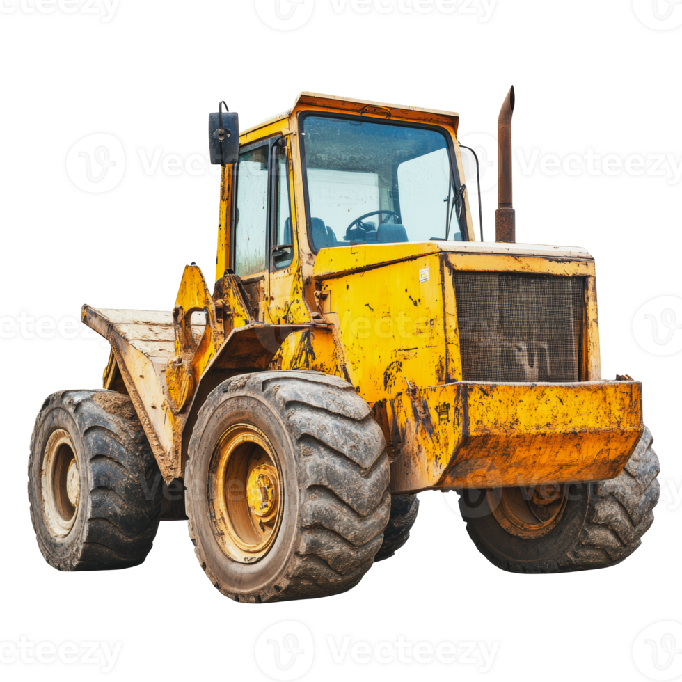 Heavy machinery working on a construction site png