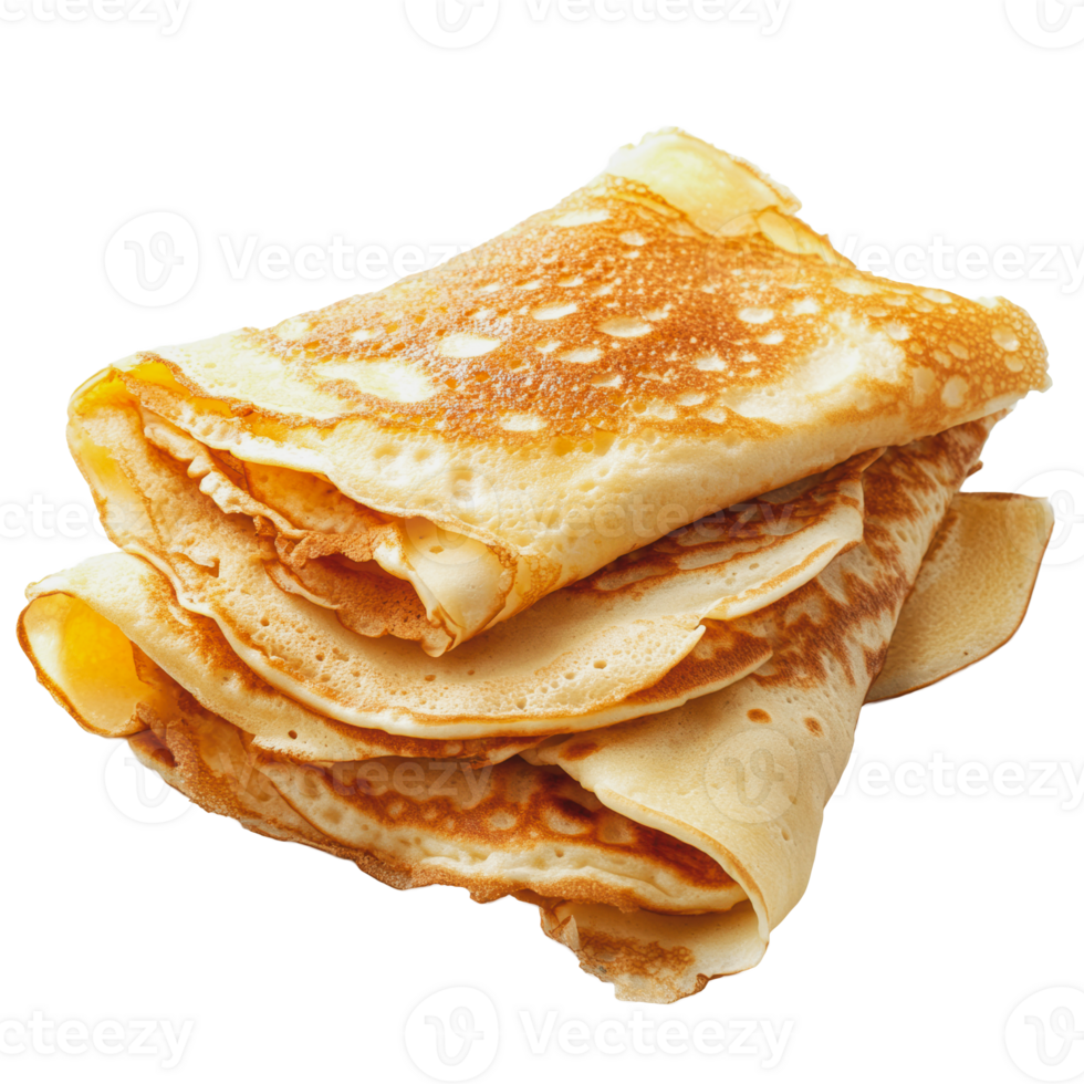 Freshly made crepes stacked on a plate png