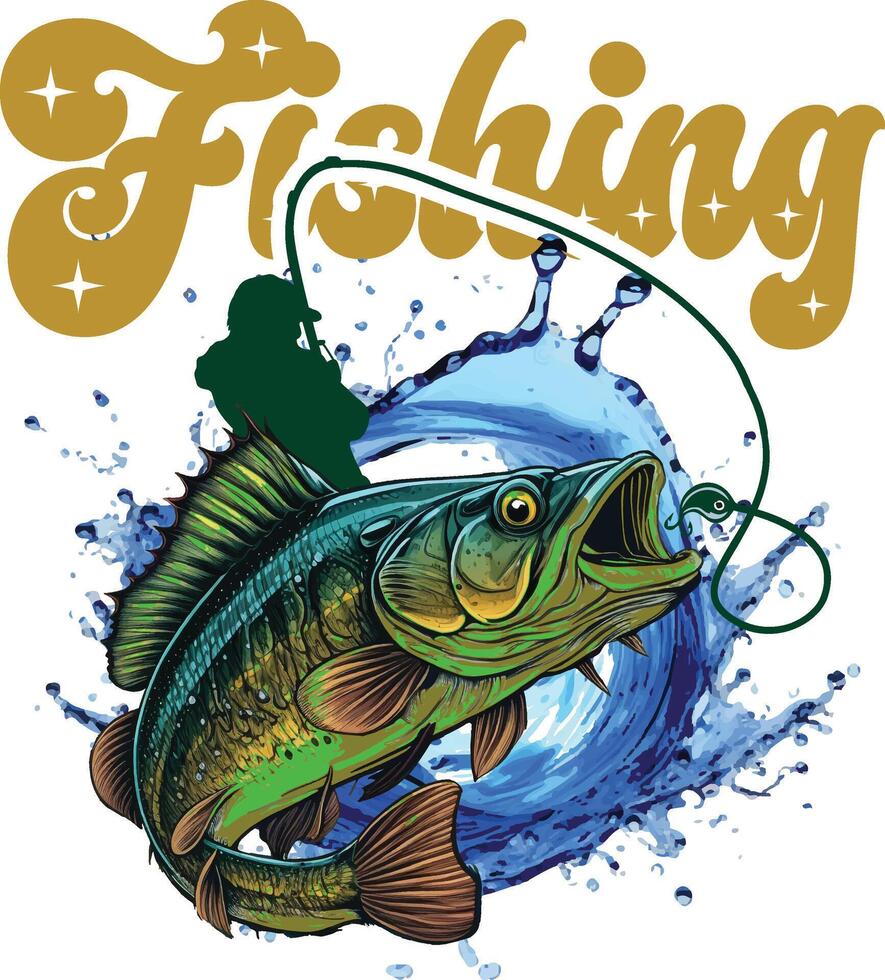 A t - shirt that says'fishing'on it vector