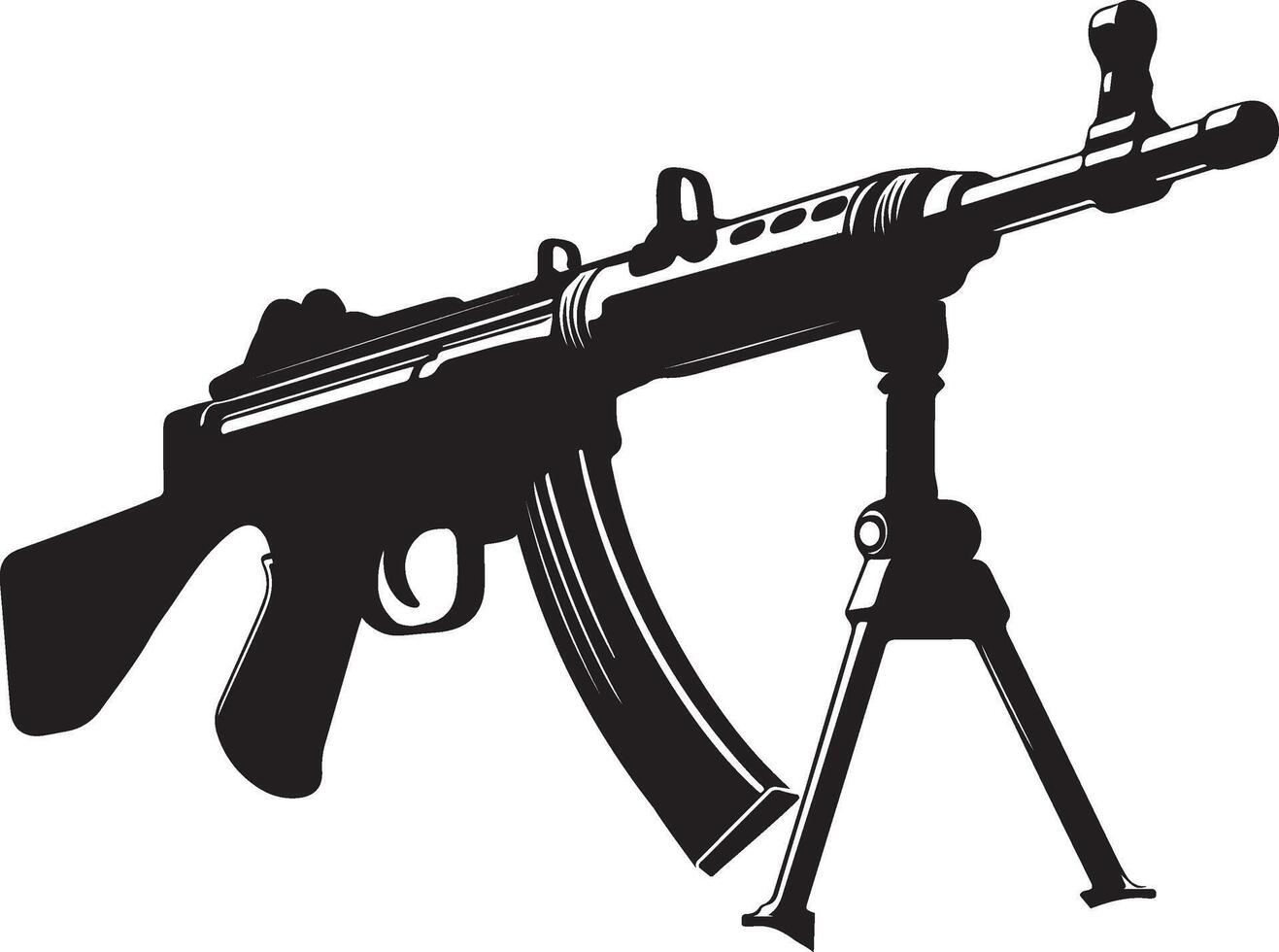 a silhouette of a machine gun illustrator vector