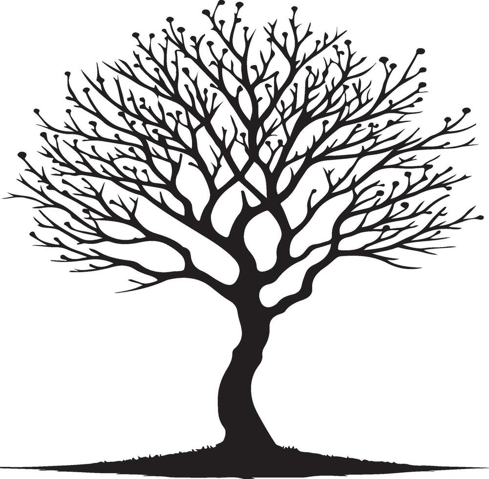 a tree with roots and leaves illustrator vector