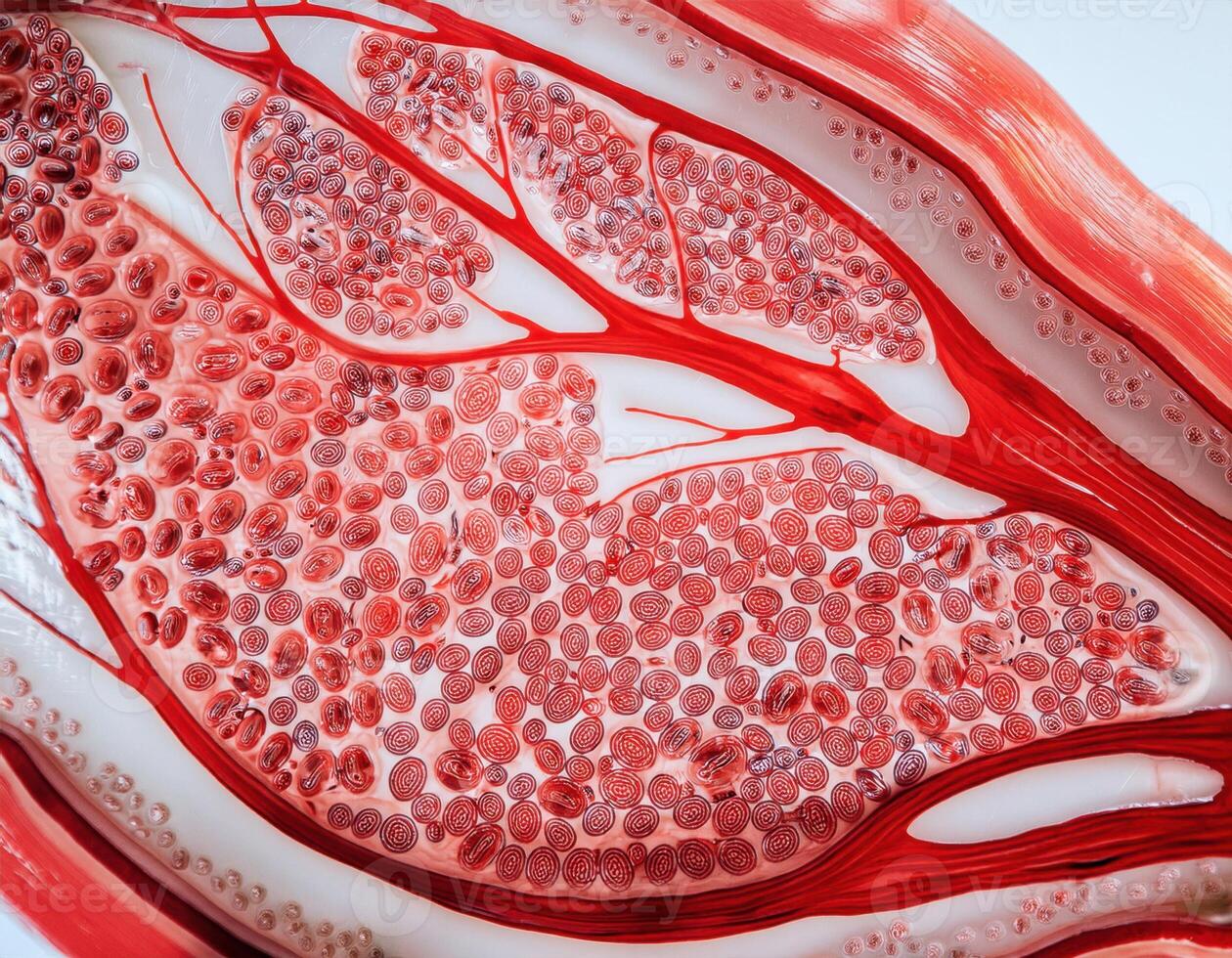 Human Artery Cross Section with Red Blood Cells photo