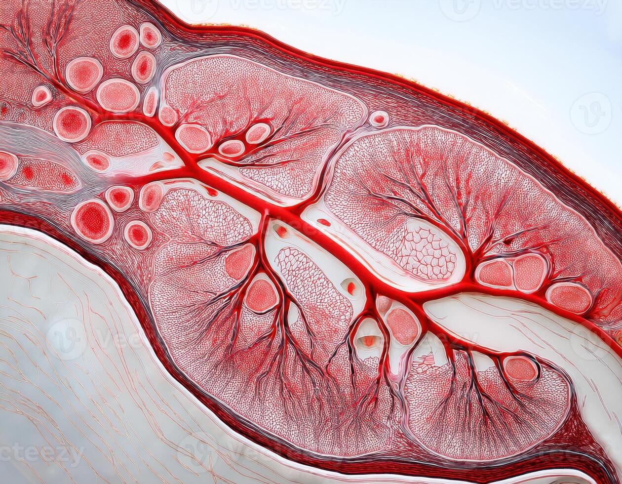Human Artery Cross Section with Red Blood Cells photo