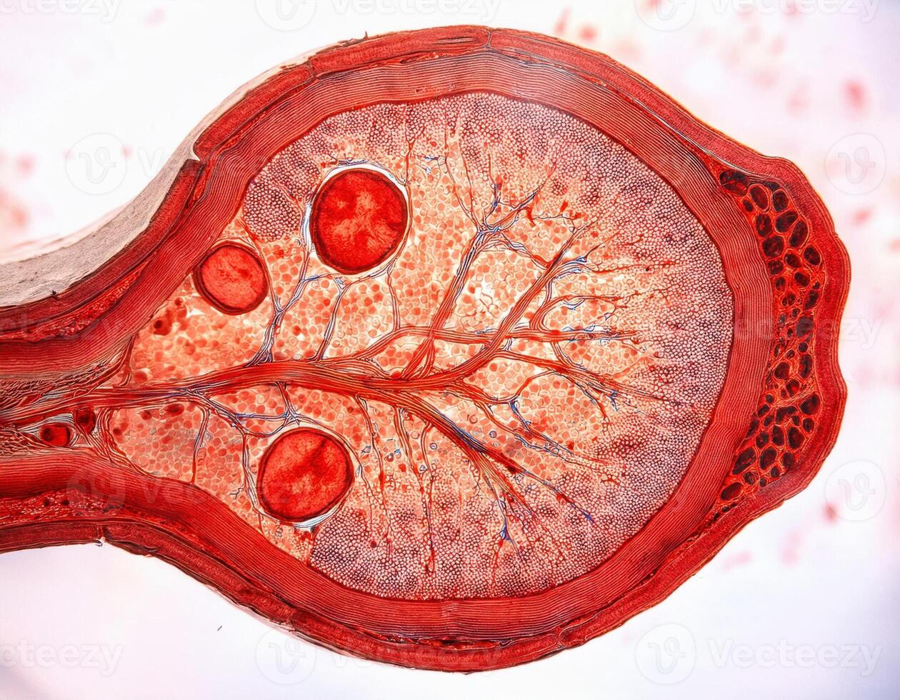 Human Artery Cross Section with Red Blood Cells photo