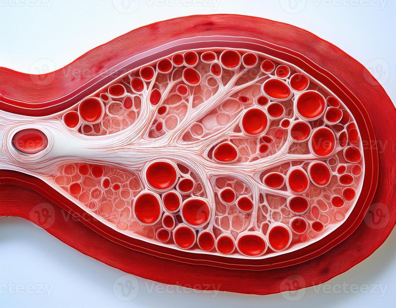 Human Artery Cross Section with Red Blood Cells photo