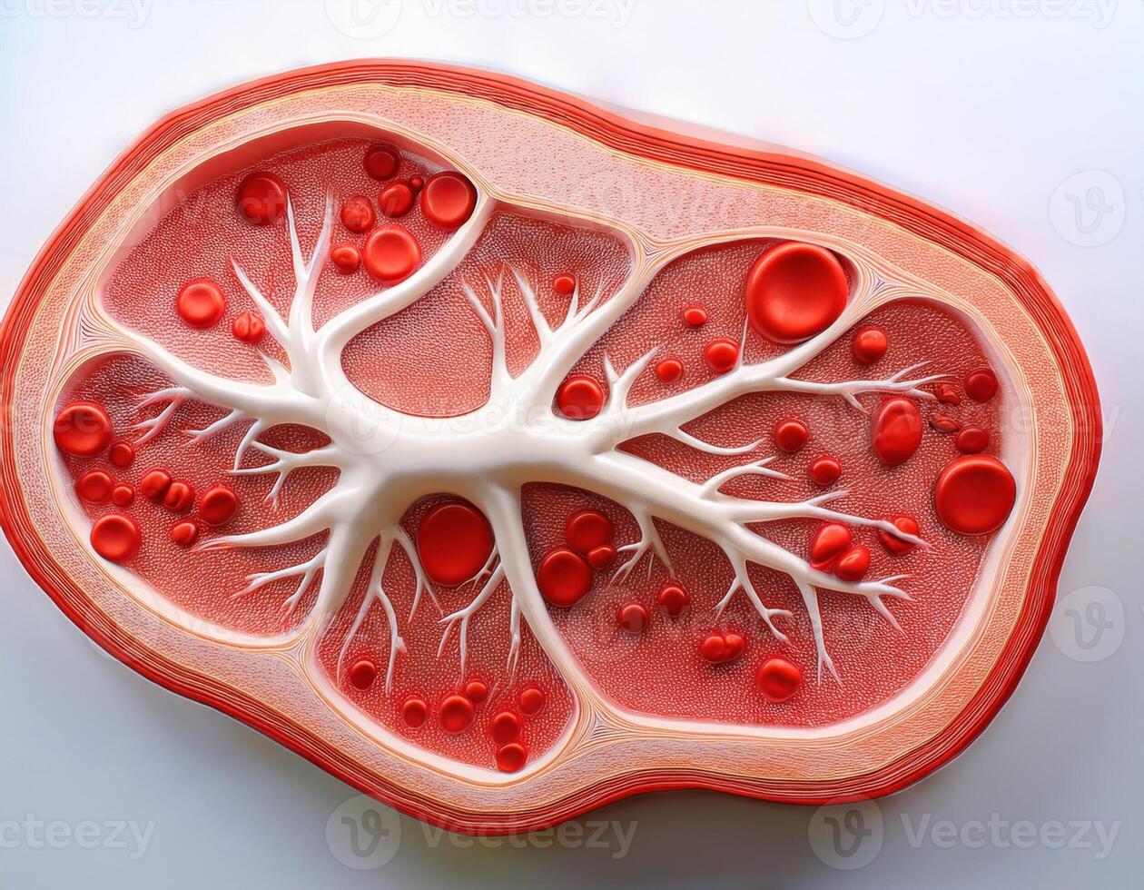 Human Artery Cross Section with Red Blood Cells photo