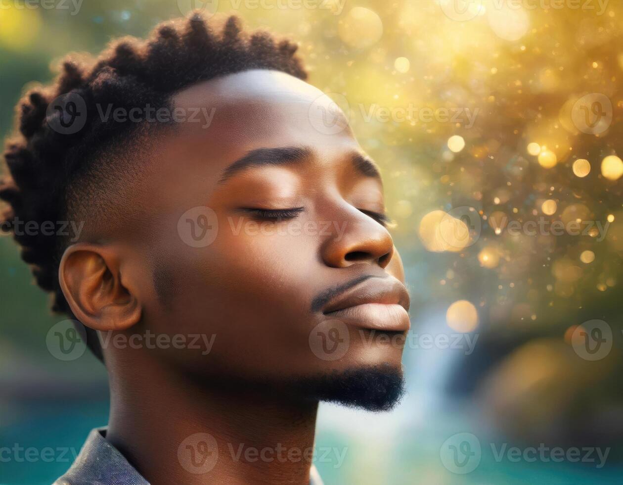 Back View Portrait with Mountainous Landscape photo