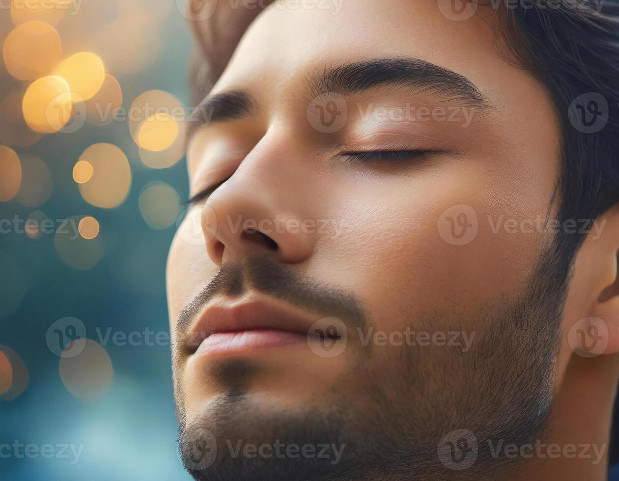 Back View Portrait with Mountainous Landscape photo