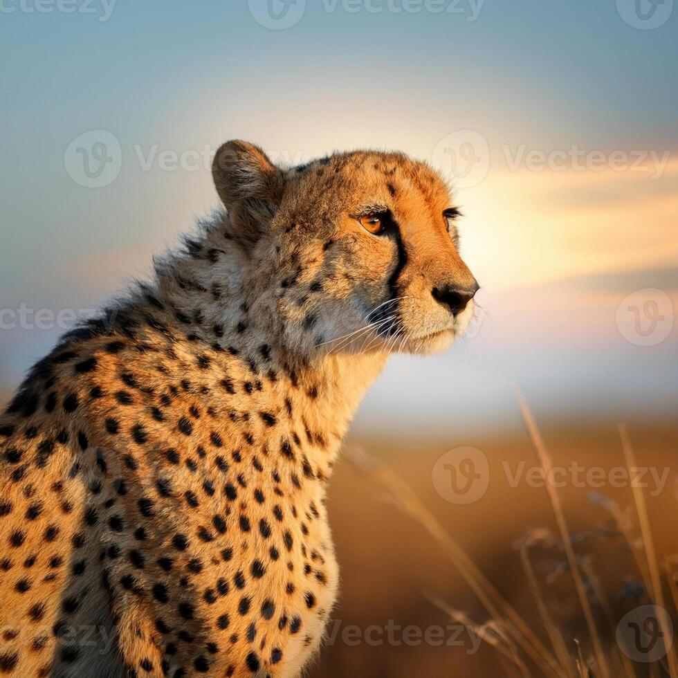 Cheetah Golden Hour Portrait photo
