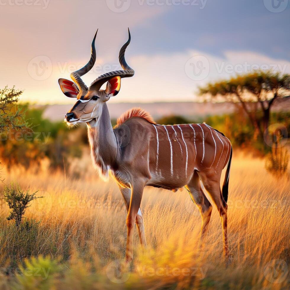 Majestic Greater Kudu in Natural Habitat photo