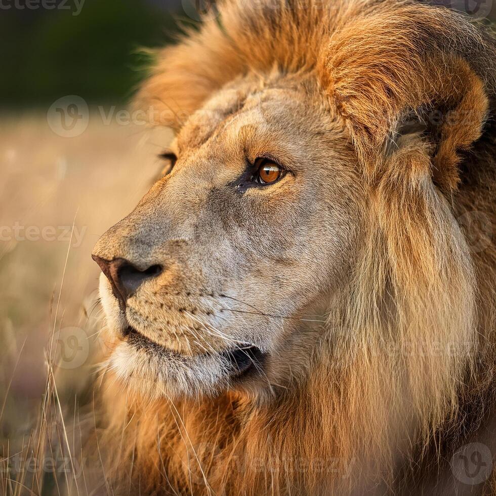 Majestic Lion in Natural Habitat photo