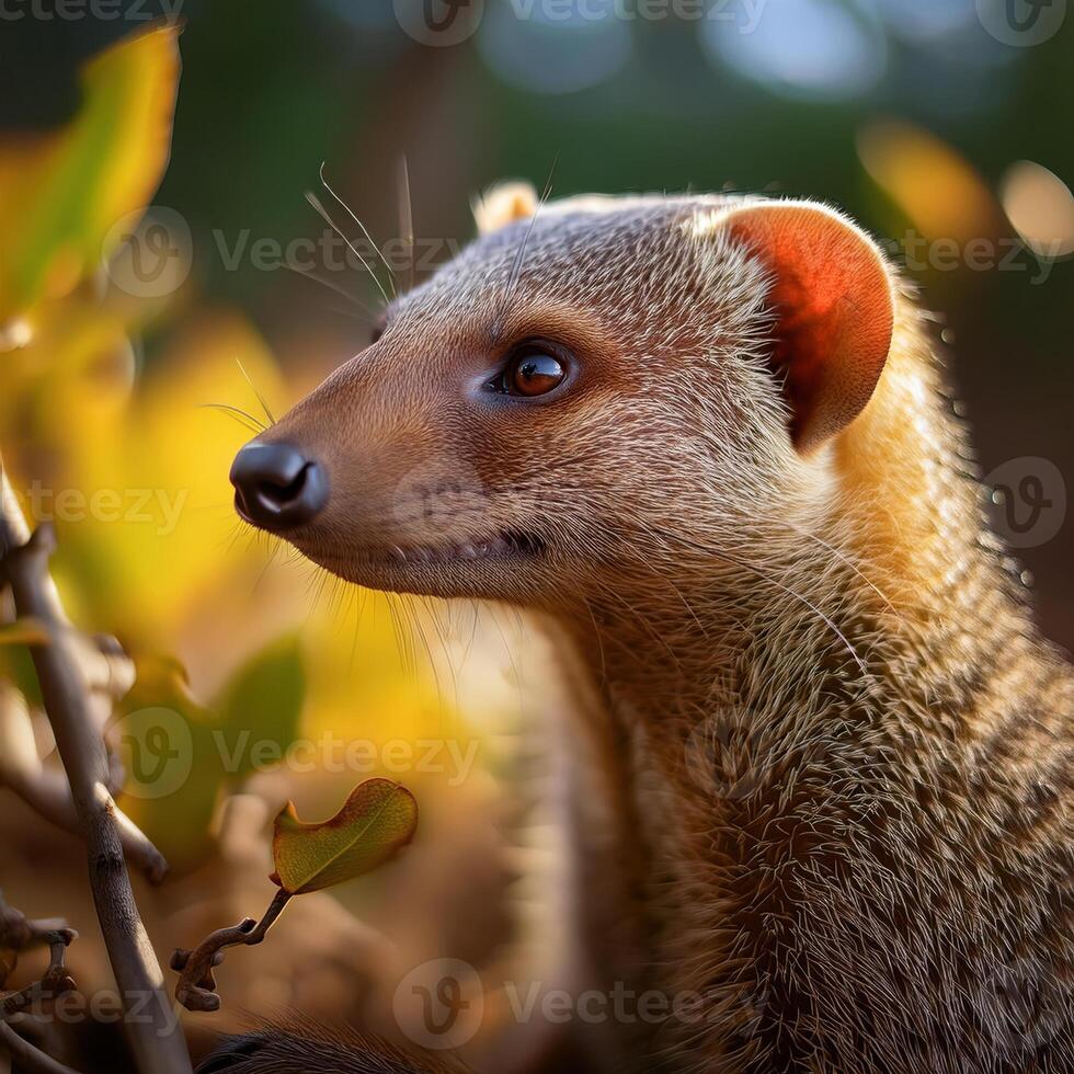 Close-Up Mongoose Golden Hour photo