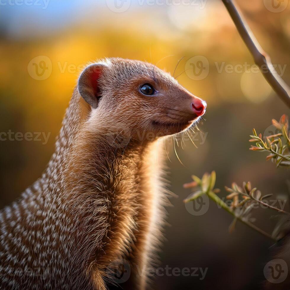 Close-Up Mongoose Golden Hour photo