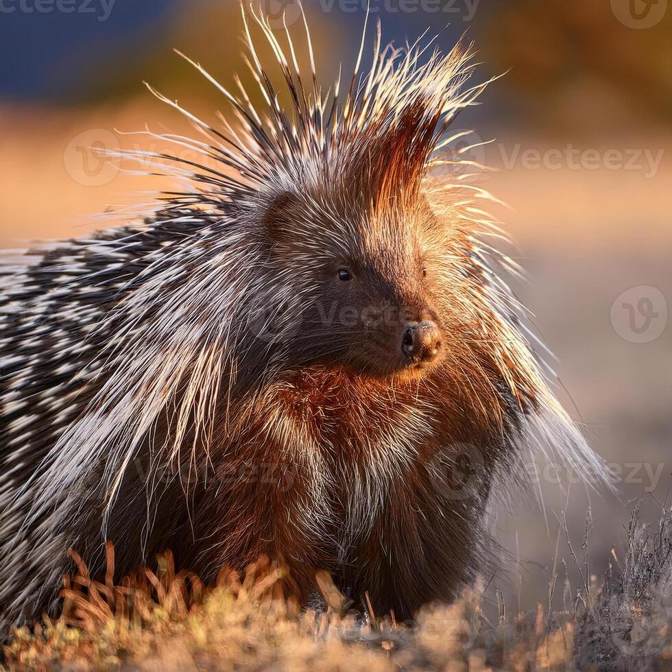 Close-up Portrait of a Porcupine photo