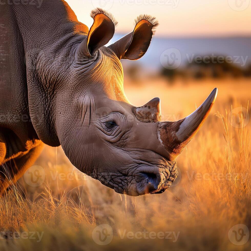 White Rhinoceros Close-up photo
