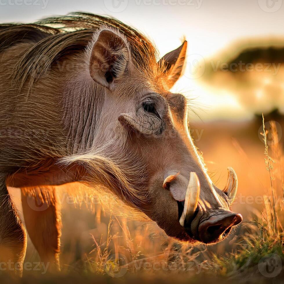 Warthog Close-Up Portrait photo