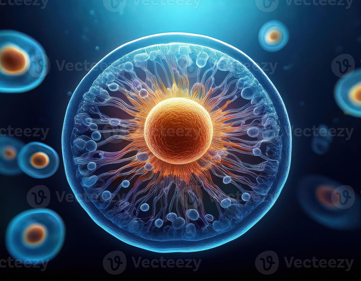 microbiología célula división ilustración foto