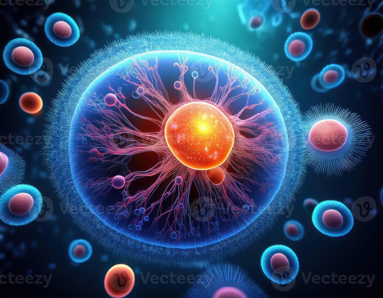 Microbiology Cell Division Illustration photo
