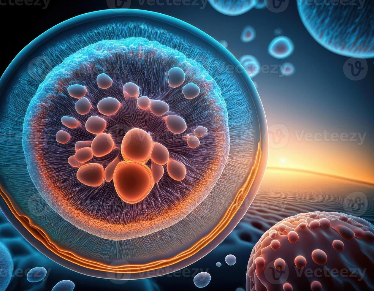 Microbiology Cell Division Illustration photo