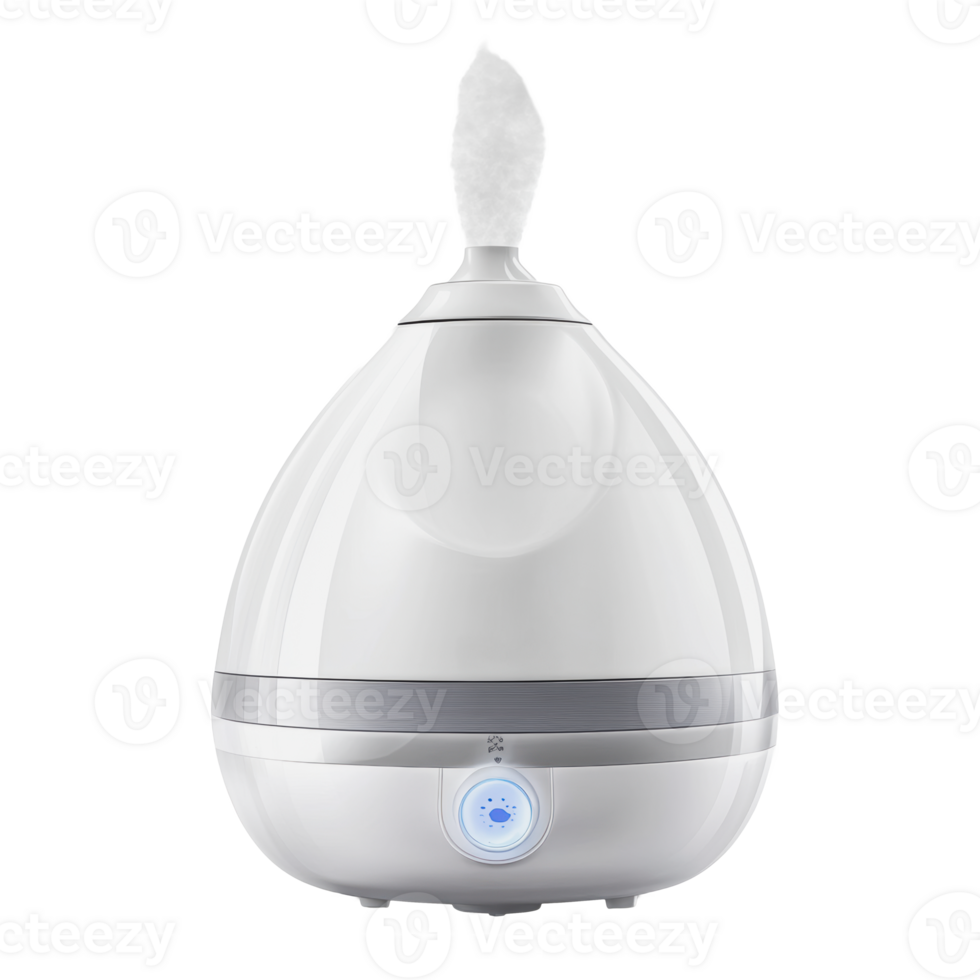 White essential oil diffuser with mist in a room png