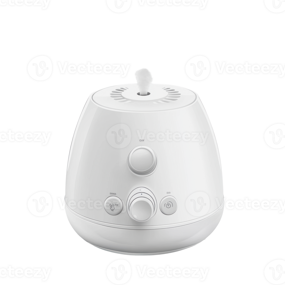 Small white humidifier in a cozy room png