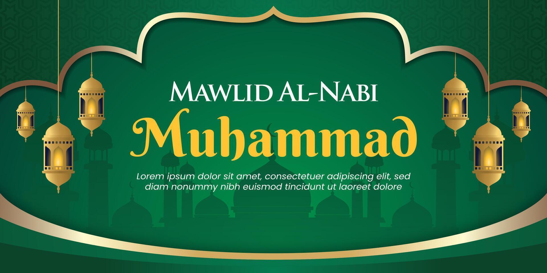Happy mawlid al-nabi Muhammad or Maulid nabi Islamic background. Suitable for greeting card, poster and banner vector