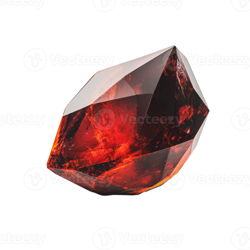 Beautiful red gemstone with unique facets png