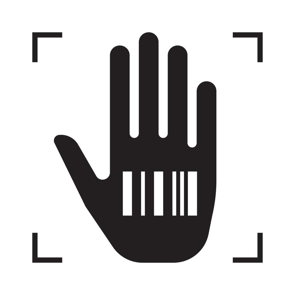 Hand with barcode is a symbol of conspiracy theology and personality control. The danger of introducing a chip into a person. illustration vector
