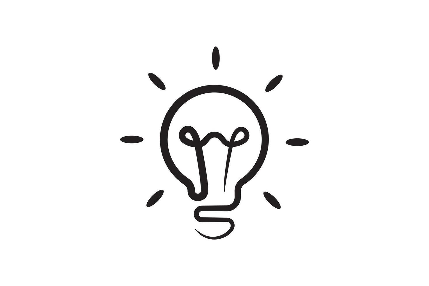 Idea symbol creative concept. Light bulb light icon. Power and energy sign. vector