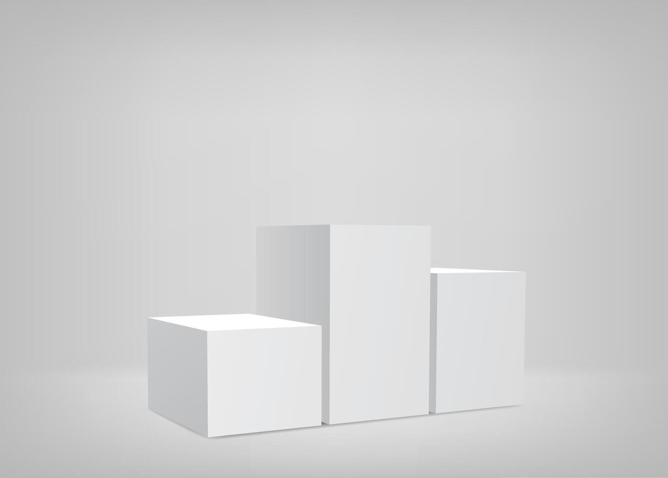 Empty stage. White background. Podium for presentation. illustration. vector