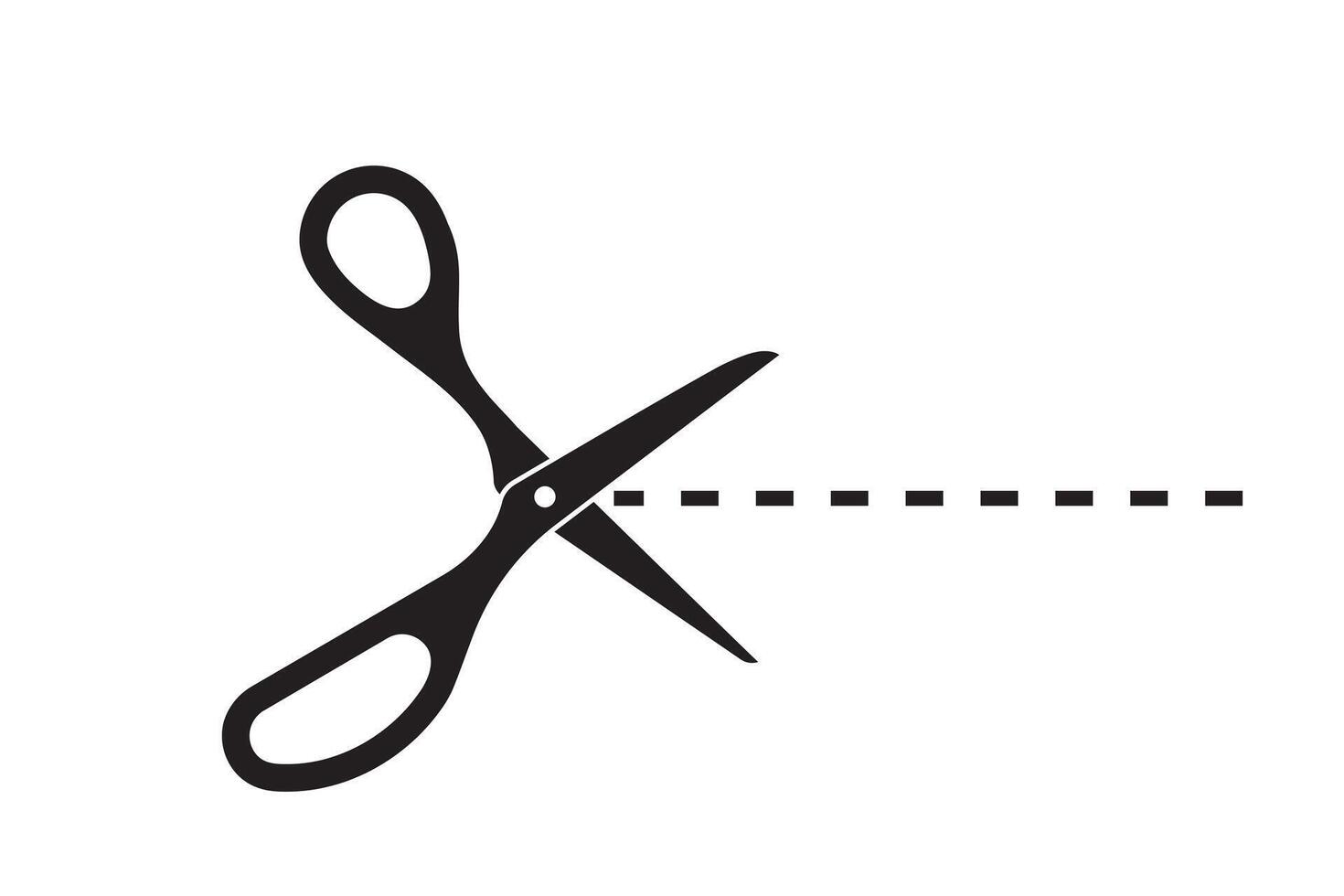 Cutting line by scissors icon. Separation paper sign. Trim coupone symbol. vector