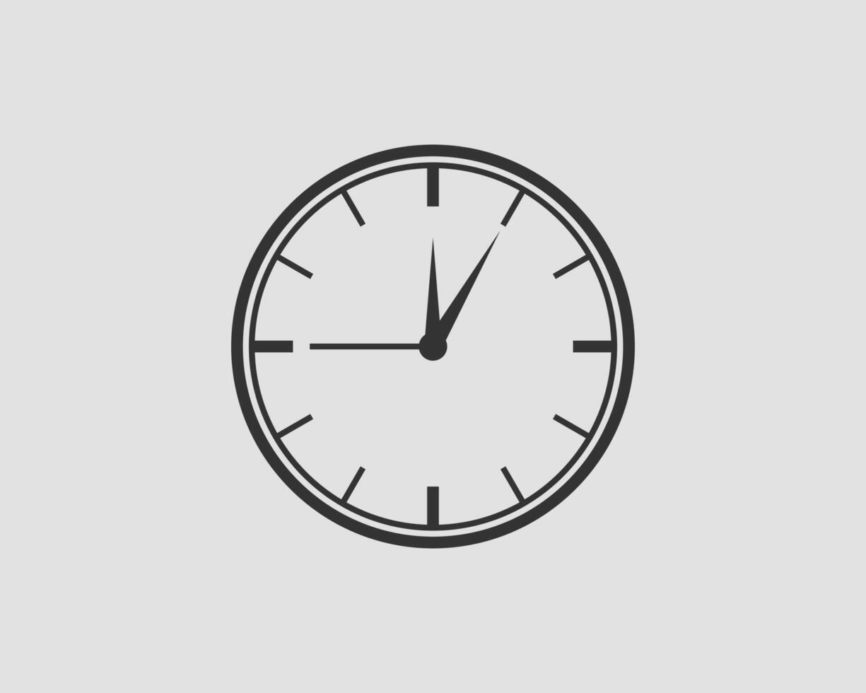 Clock icon . Flat design element watch isolated on white background. vector