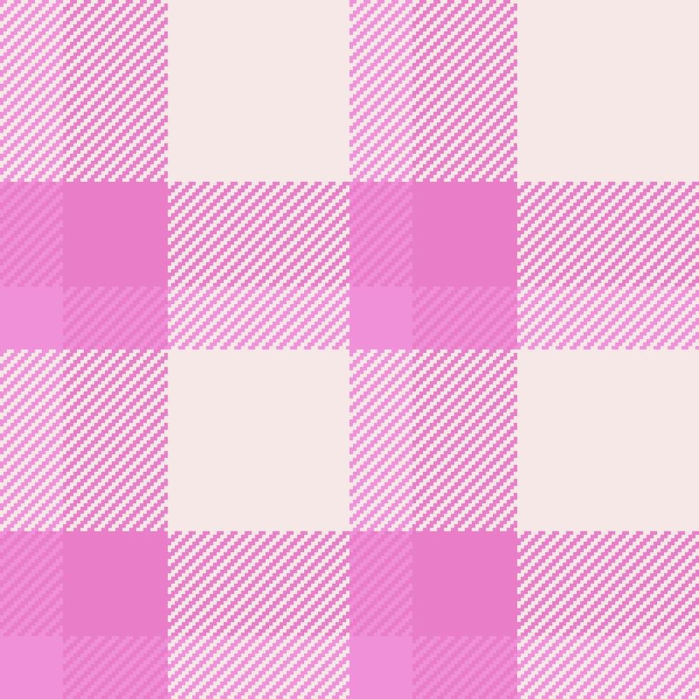 Jpg check fabric plaid, uk seamless textile pattern. Invitation tartan texture background in pink and white colors. vector