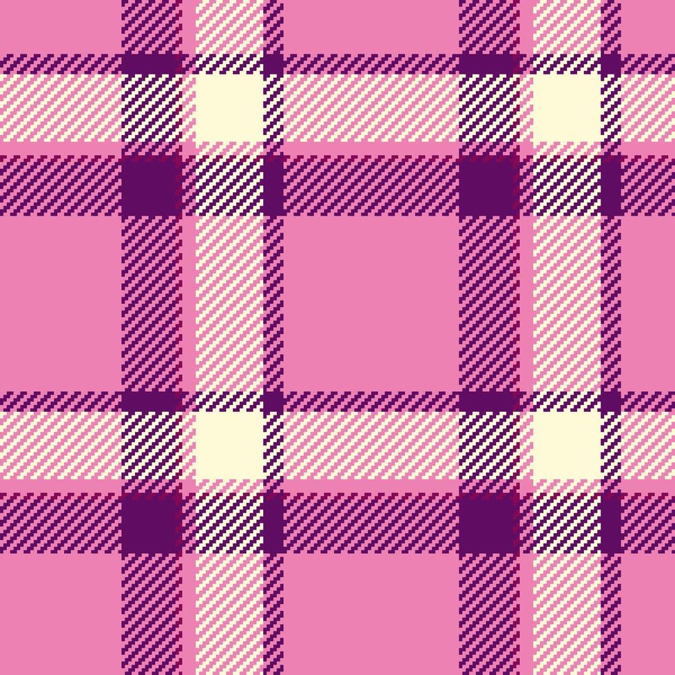 Nyc textile check, girl seamless tartan pattern. Conceptual background plaid texture fabric in pink and purple colors. vector