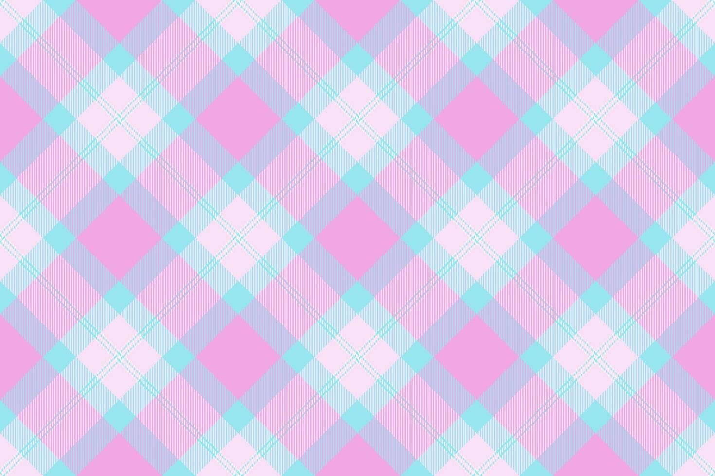 Mid textile background seamless, serene fabric pattern plaid. Club check tartan texture in light and cyan colors. vector
