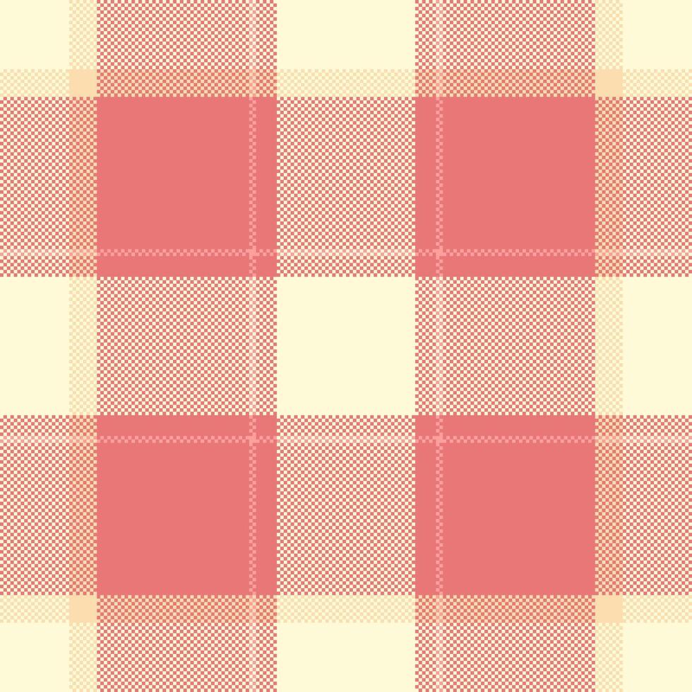 Scrapbook fabric plaid seamless, satin pattern check background. Individuality tartan texture textile in red and light goldenrod yellow colors. vector