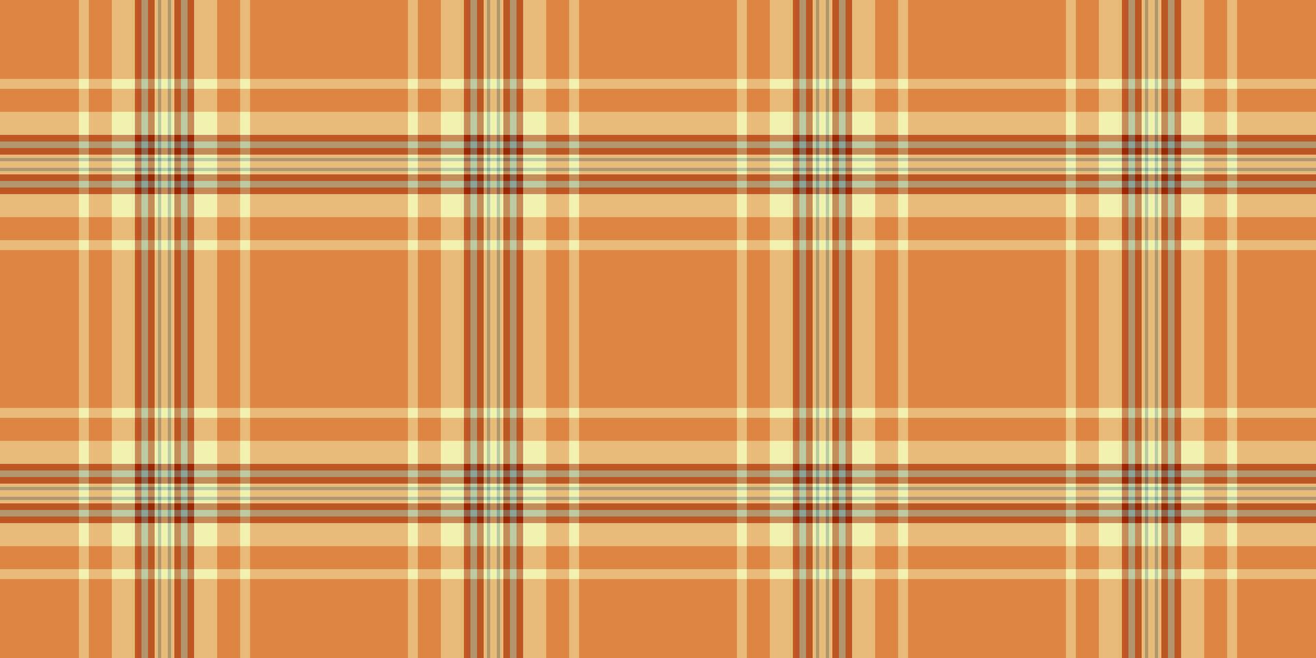 Best check tartan textile, effect background pattern. 40s plaid seamless fabric texture in amber and orange colors. vector