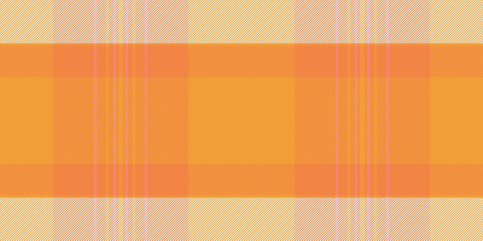 Various background plaid check, tablecloth textile seamless. Manufacture pattern fabric texture tartan in orange and sea shell colors. vector