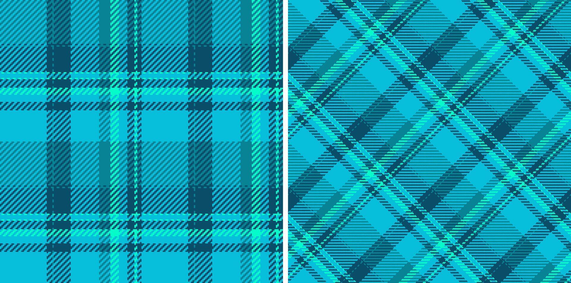 Background tartan seamless of textile check pattern with a plaid texture fabric . Set in sea colors for seasonal holiday decorations. vector