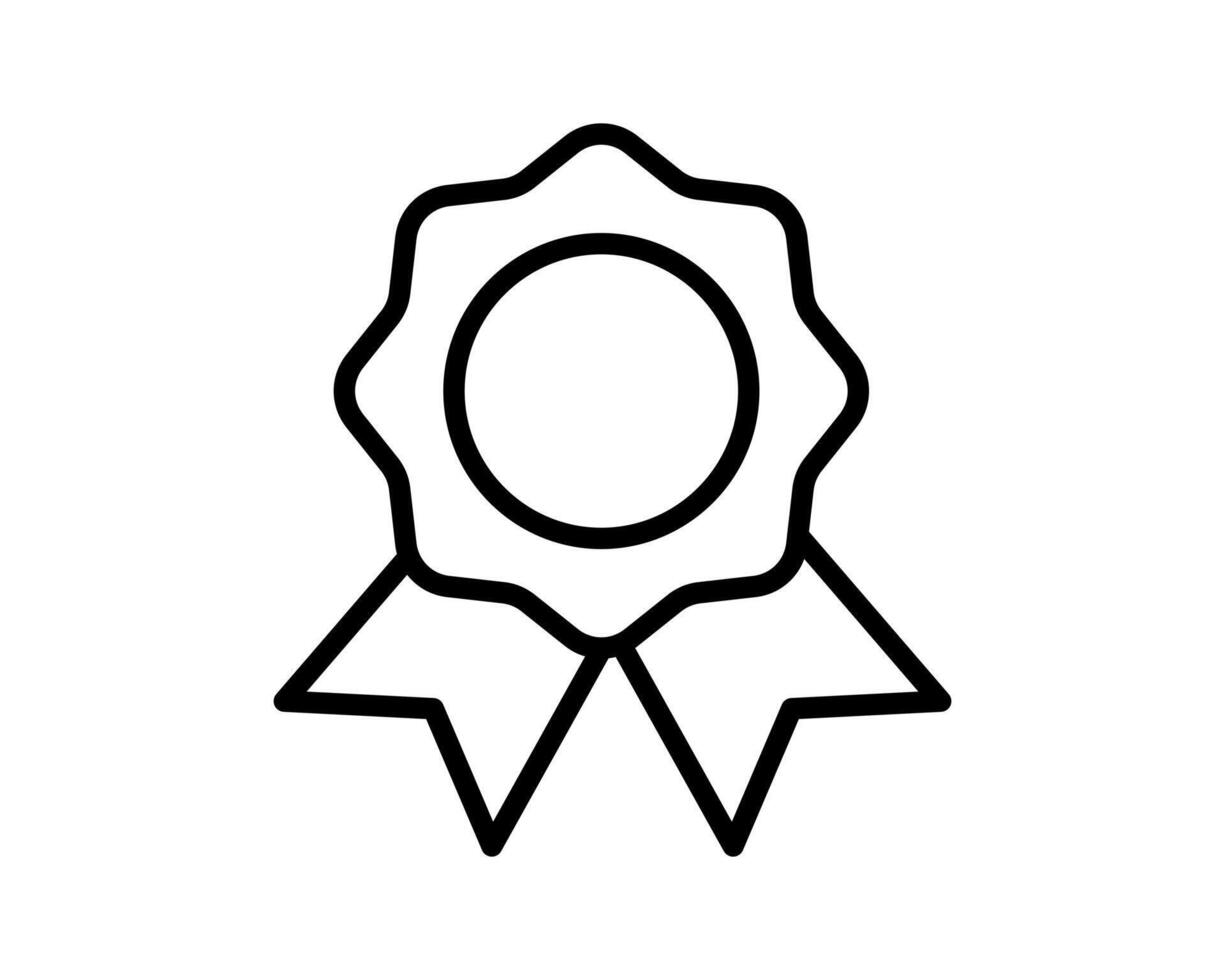 Medal with ribbon premium quality icon. Best choice label, certified badge, approval chec or award guarantee. vector