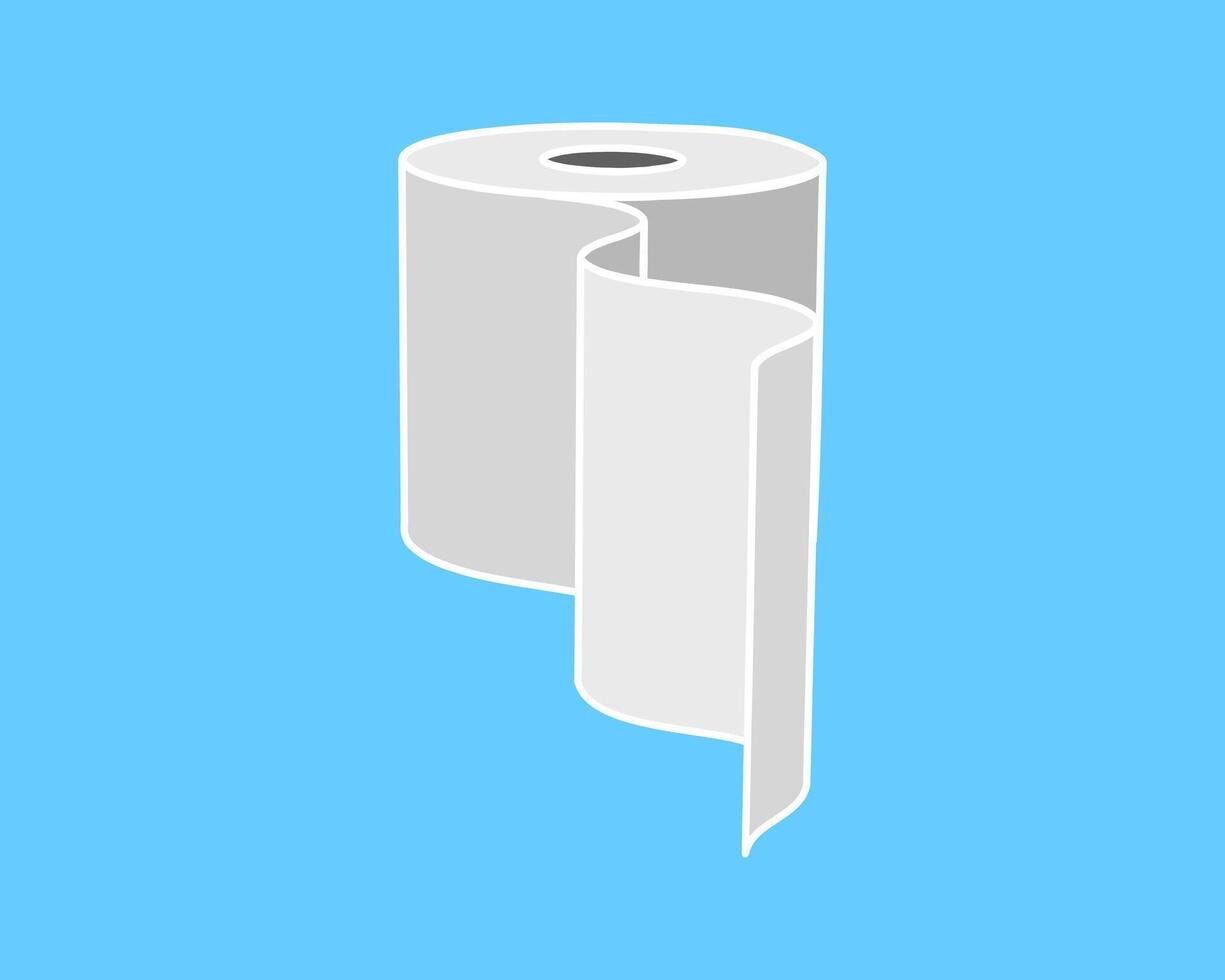 Toilet paper roll or tube icon design, template for wc. Bathroom hygiene icons, kitchen cleaning towel. Blank soft scroll product. vector