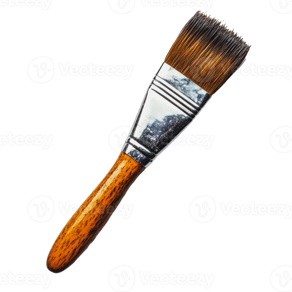 Brush with a wooden handle and bristles png