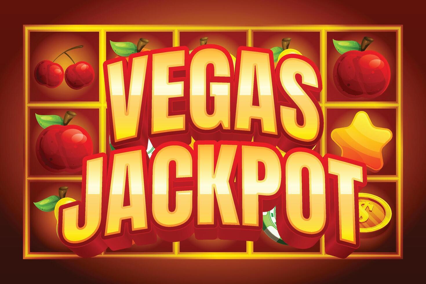 vegas jackpot slots banner vector