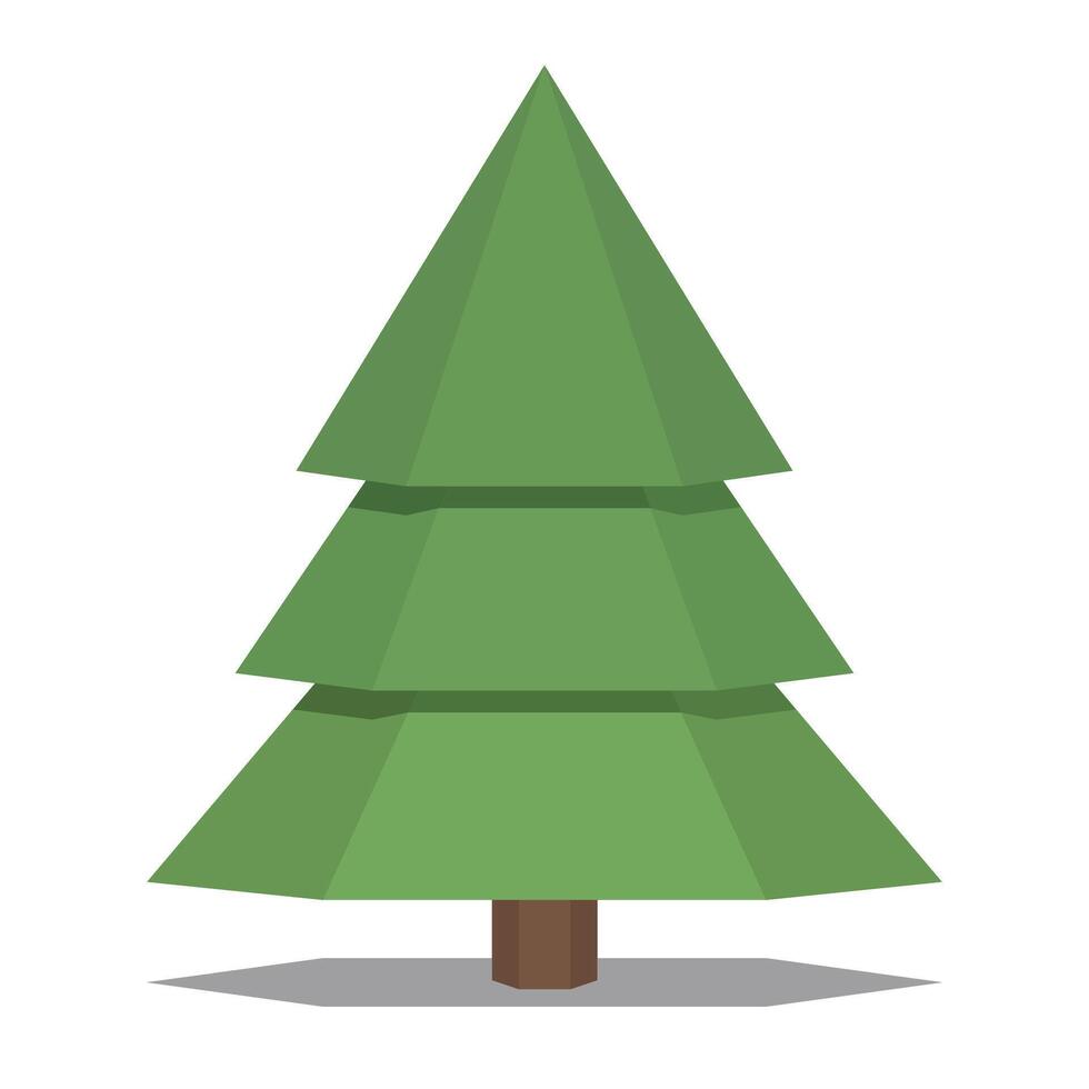 Geometric stylized green pine tree illustration vector