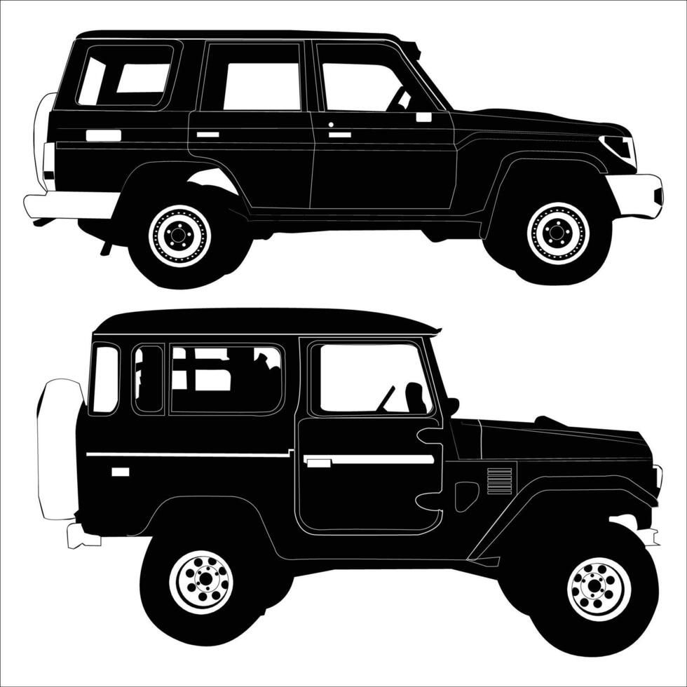 Vehicle car silhouette shape drawing Vol 08 vector