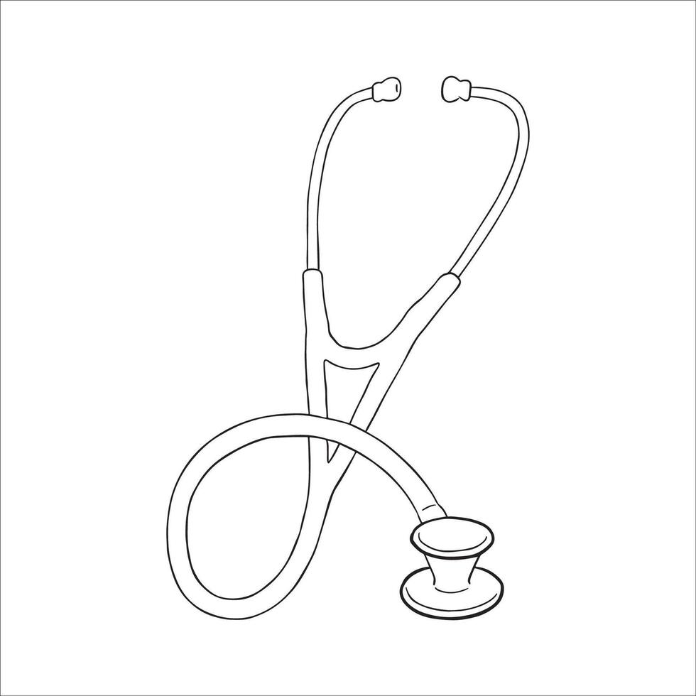 Stethoscope Sketch Illustration Medical Art vector