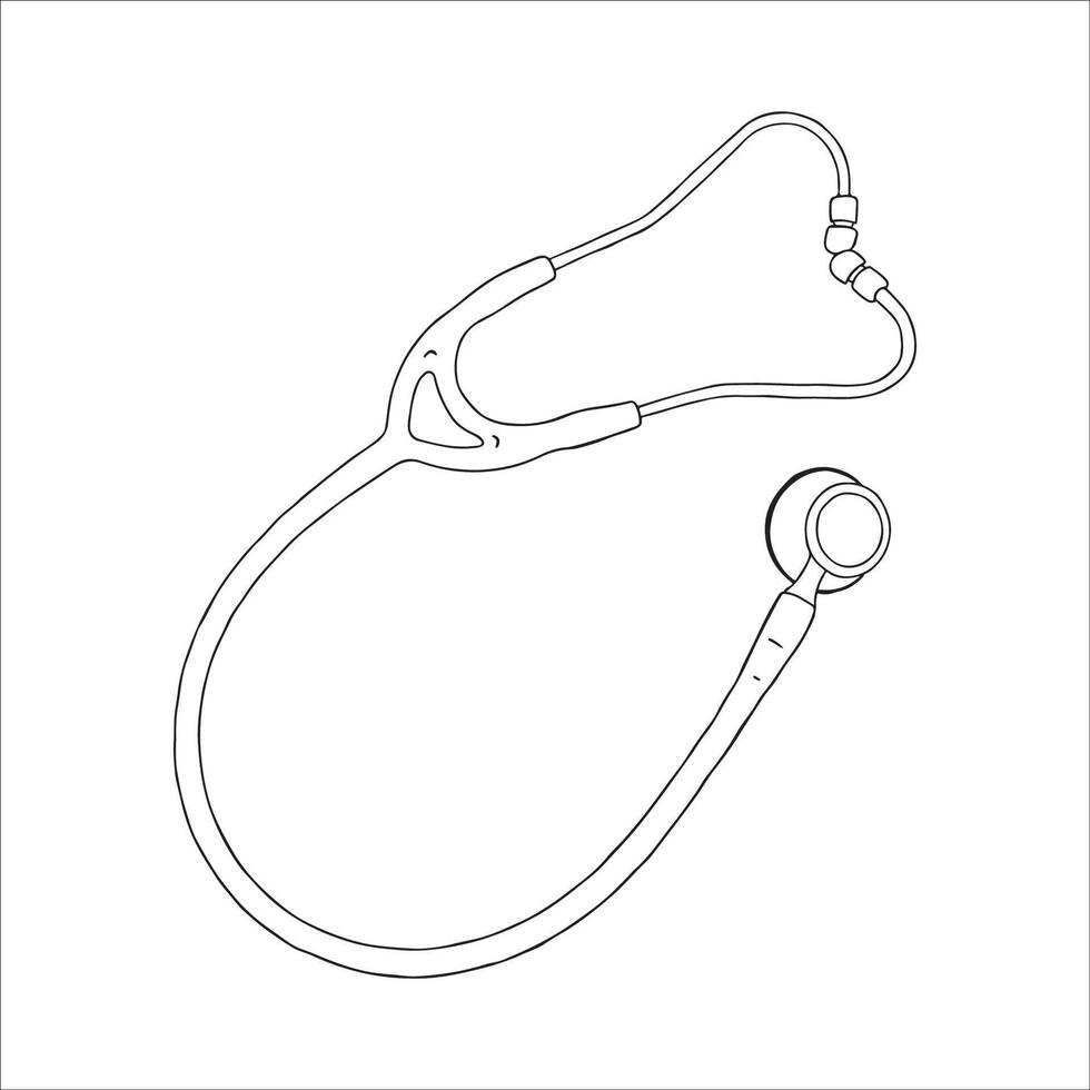 Stethoscope Sketch Medical Illustration vector