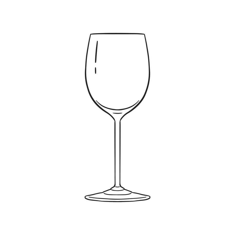 Hand-Sketched Drinking Glassware Line Drawing vector