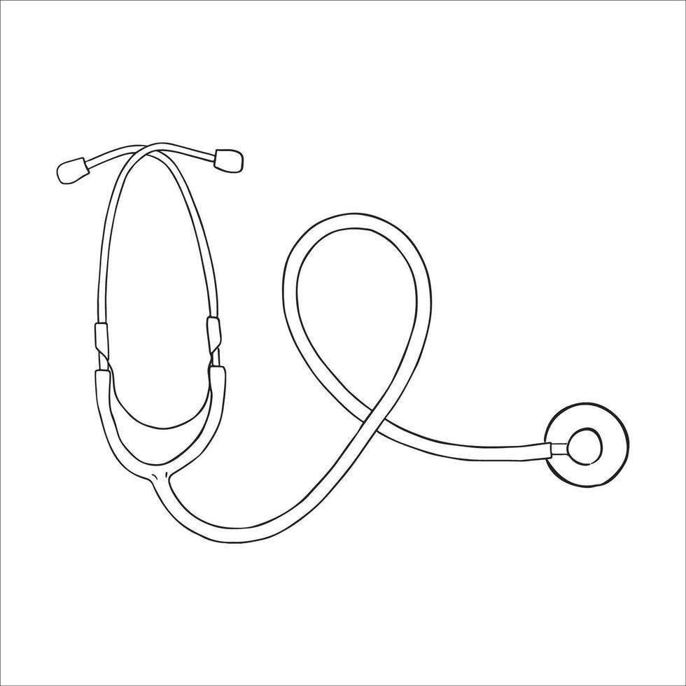Outline Drawing of a Medical Stethoscope vector
