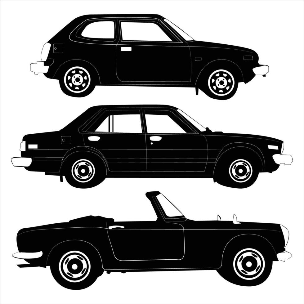Vehicle car silhouette shape drawing Vol 02 vector